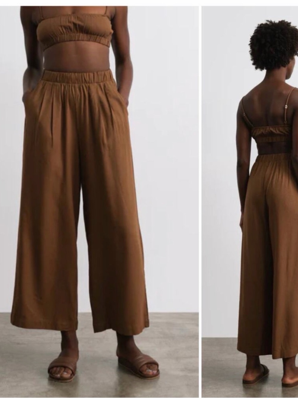 OZMA Raw Silk Wide Leg Pant